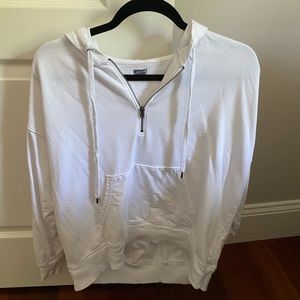 White Quarter zip hoodie